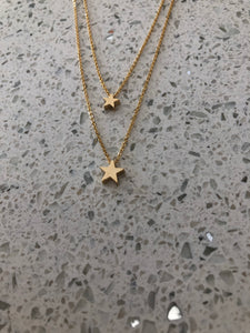 DOUBLE STAR NECKLACE - GOLD